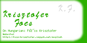 krisztofer focs business card